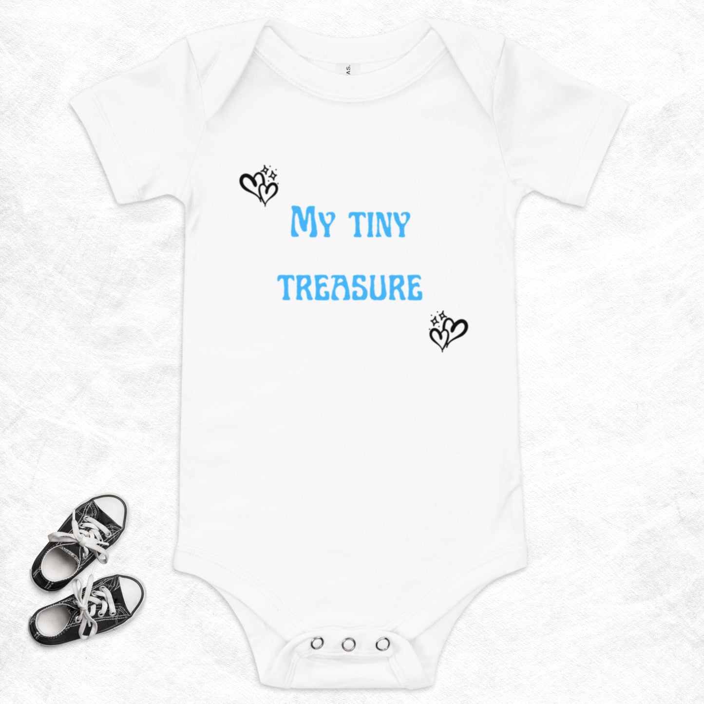 My Tiny Treasure (Blue) Baby Onesie