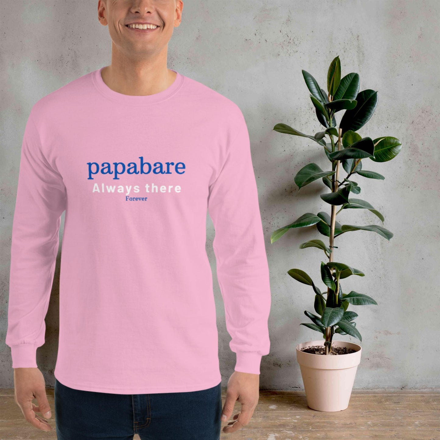 PapaBare Always There (Blue) Men’s Long Sleeve Shirt