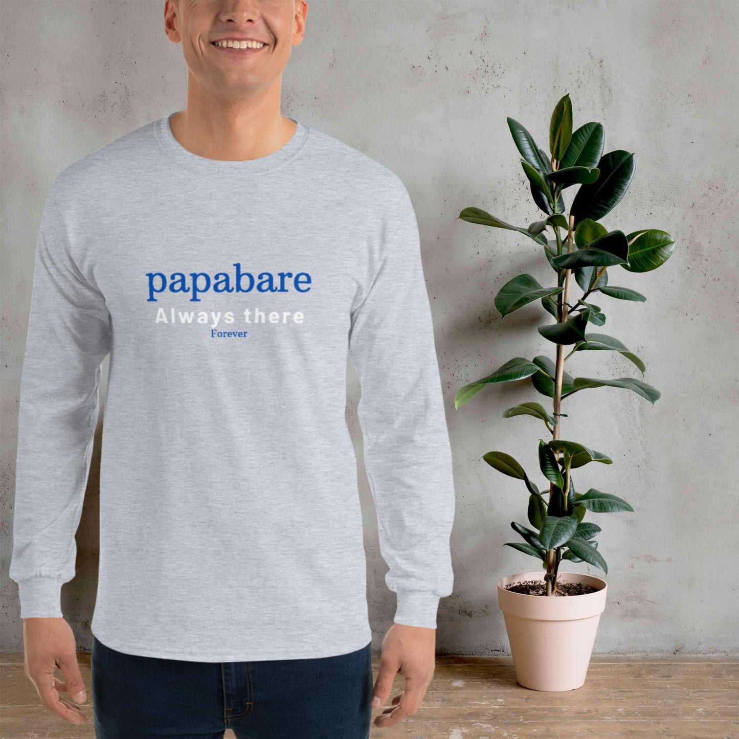 PapaBare Always There (Blue) Men’s Long Sleeve Shirt
