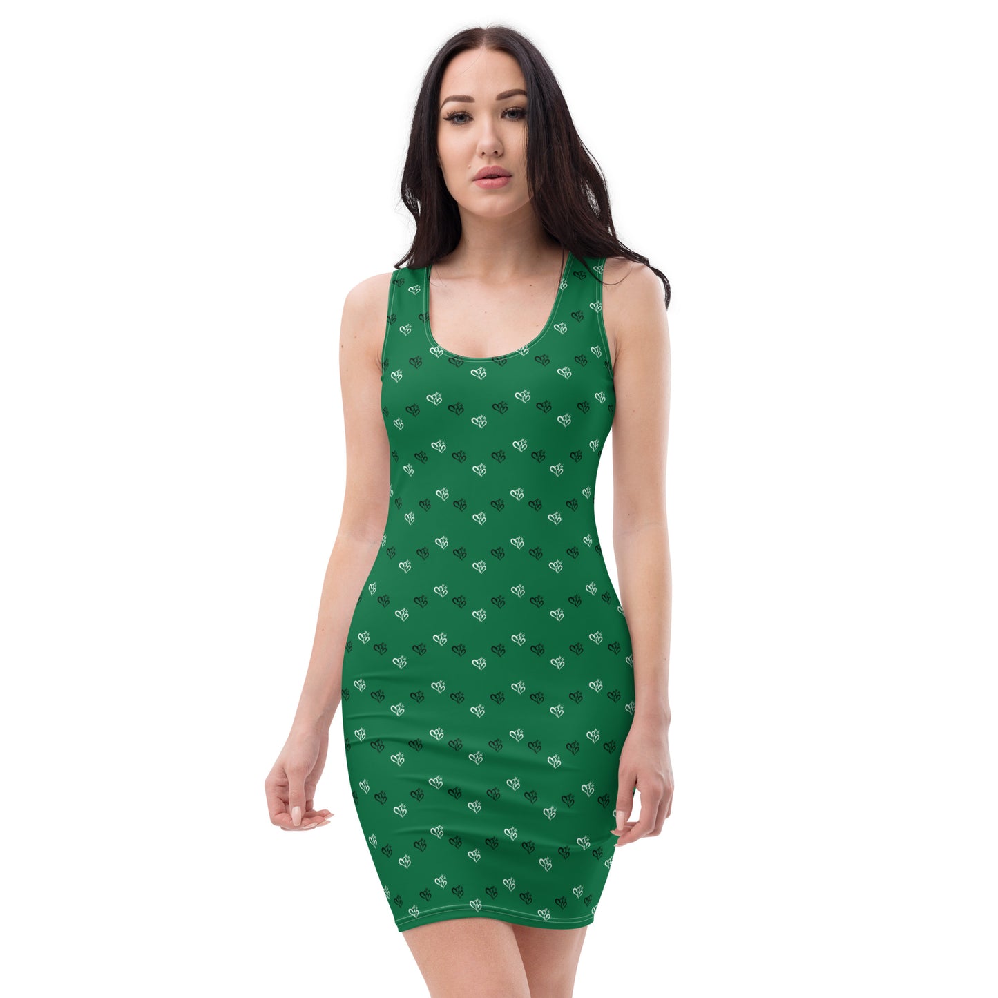 Double-Hearted Green Body Dress