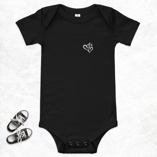 Embroidered Double Heart Baby Onsie