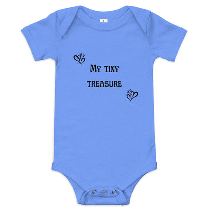 My Little Treasure (Black) Baby Onesie