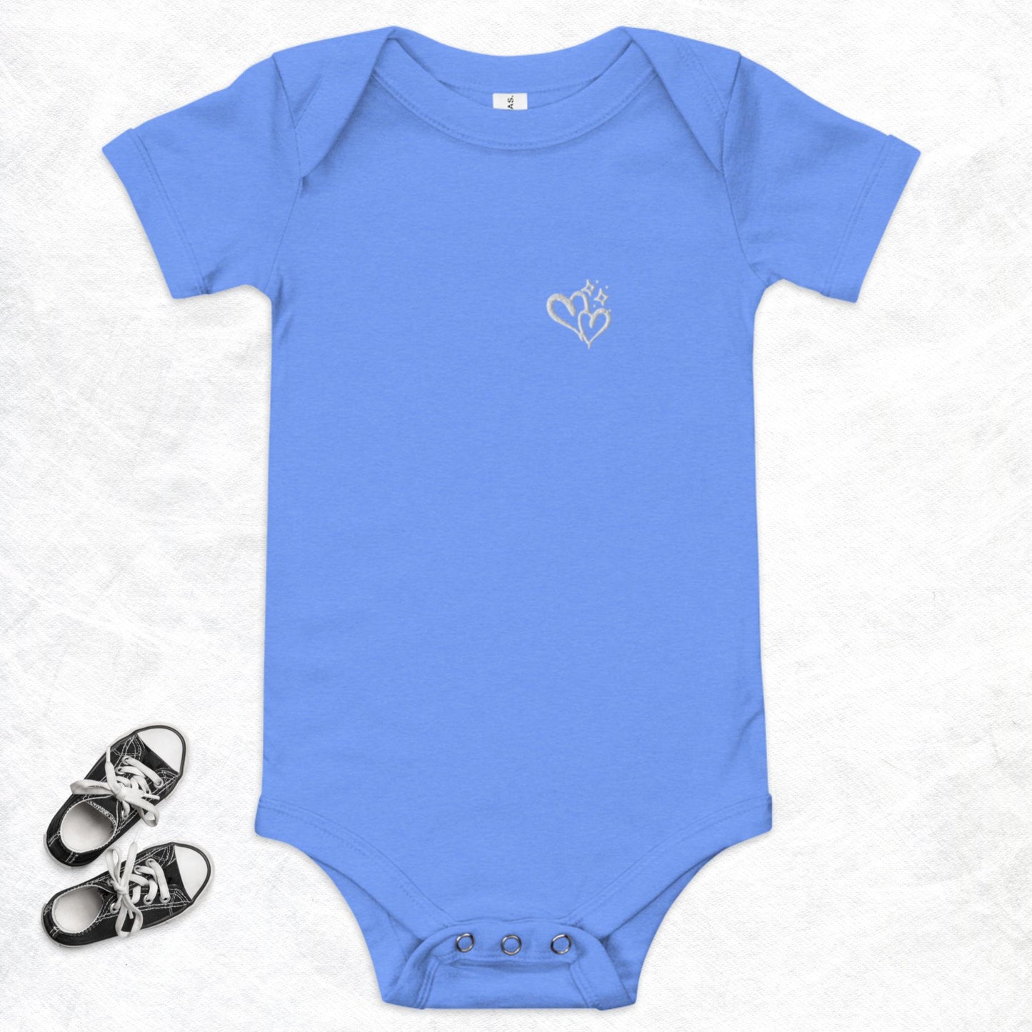 Embroidered Double Heart Baby Onsie