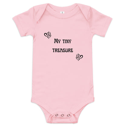 My Little Treasure (Black) Baby Onesie