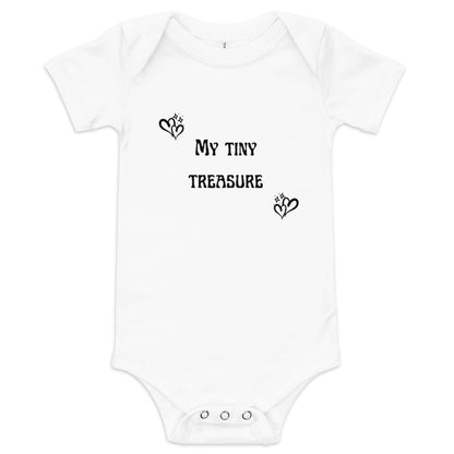 My Little Treasure (Black) Baby Onesie