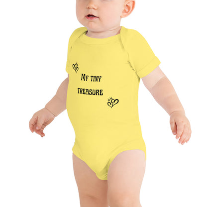 My Little Treasure (Black) Baby Onesie