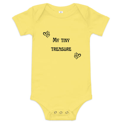 My Little Treasure (Black) Baby Onesie