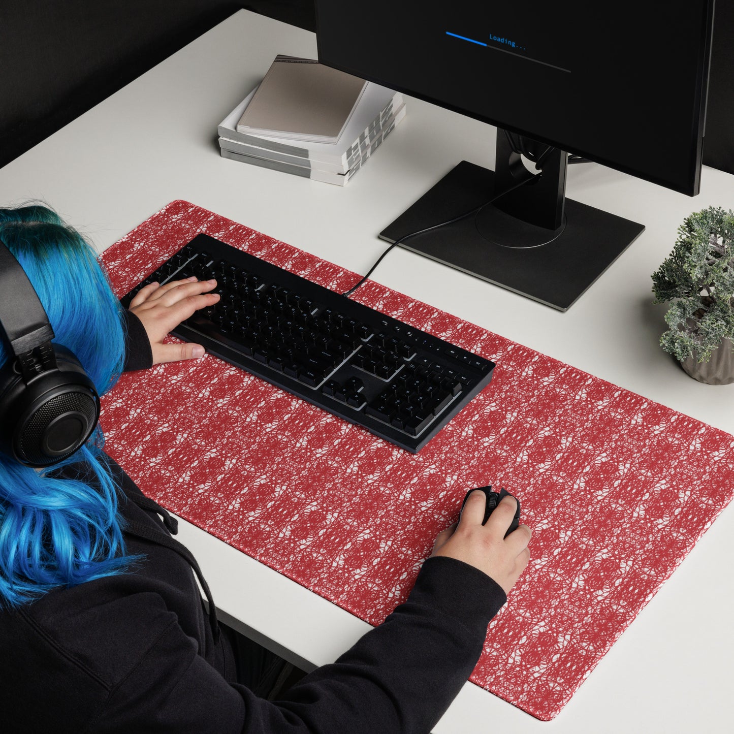 Red Swirl Gaming mouse Pad