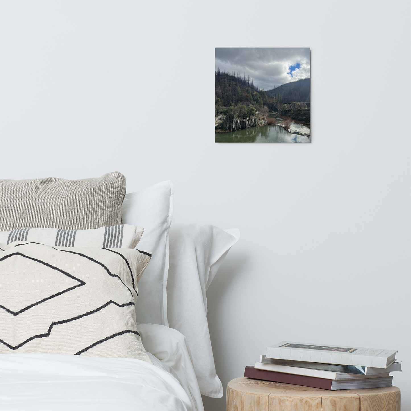 Rippling Creek Cloudy Skies Vertical Metal Print