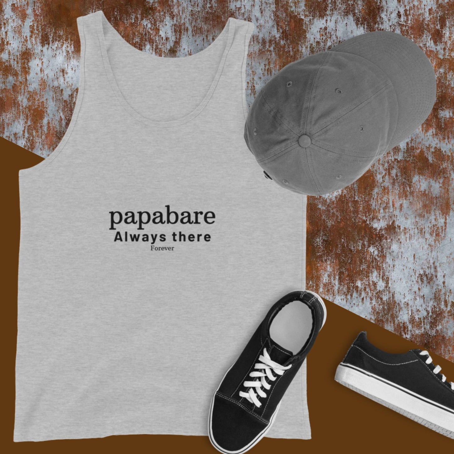 Papabare Always There Forever (Black) Men's Tank Top