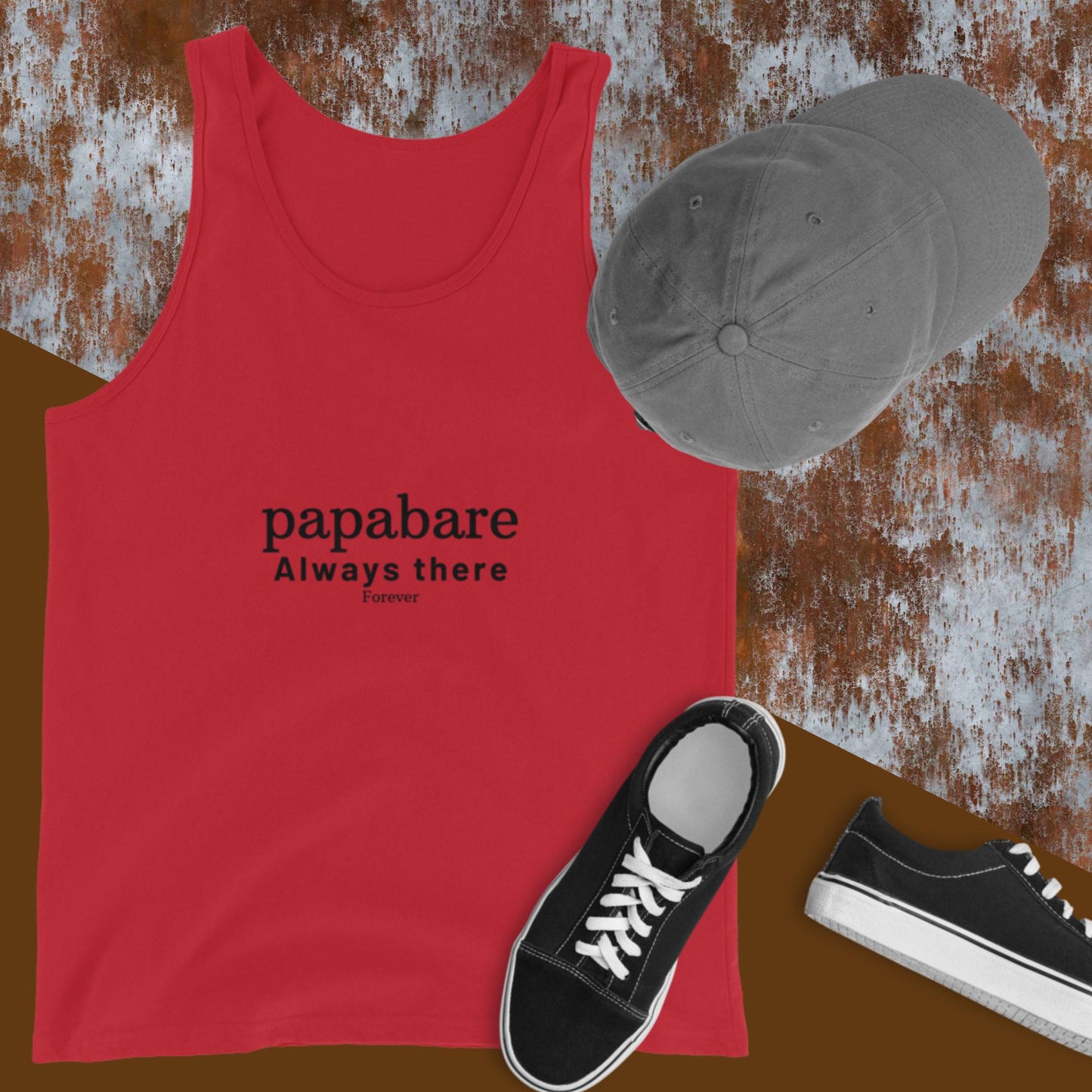 Papabare Always There Forever (Black) Men's Tank Top