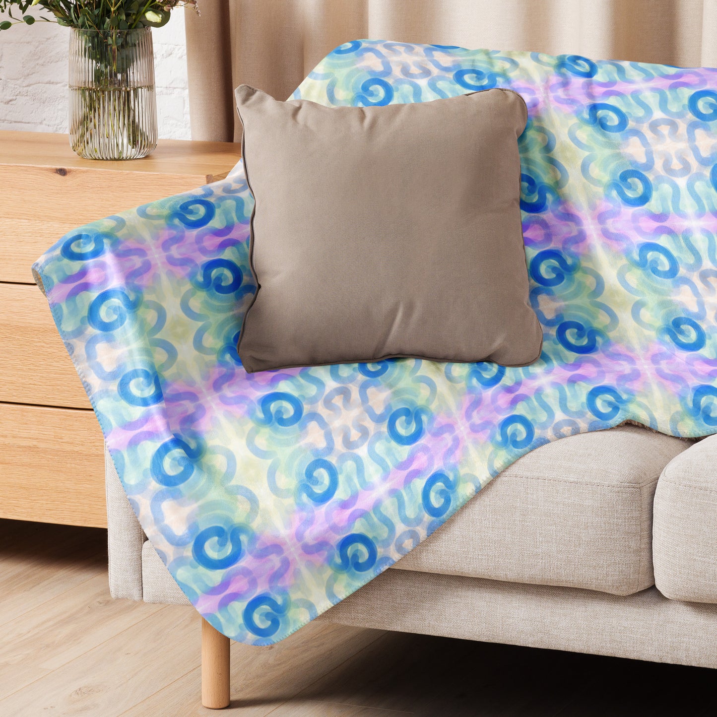 Blue Swirls Sherpa Blanket