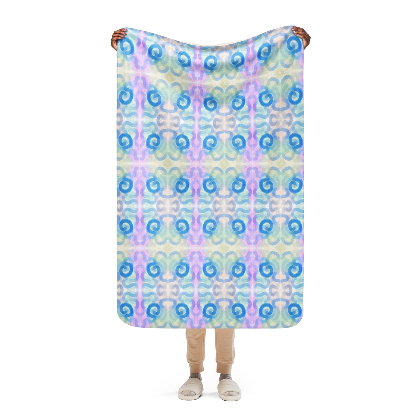 Blue Swirls Sherpa Blanket