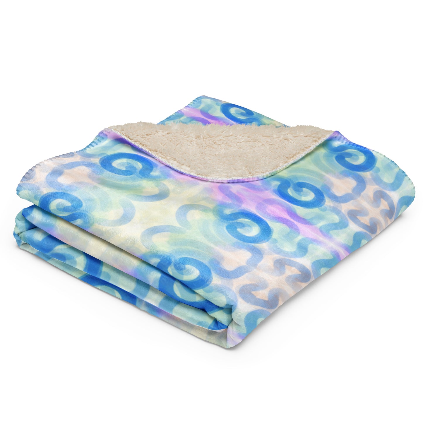 Blue Swirls Sherpa Blanket