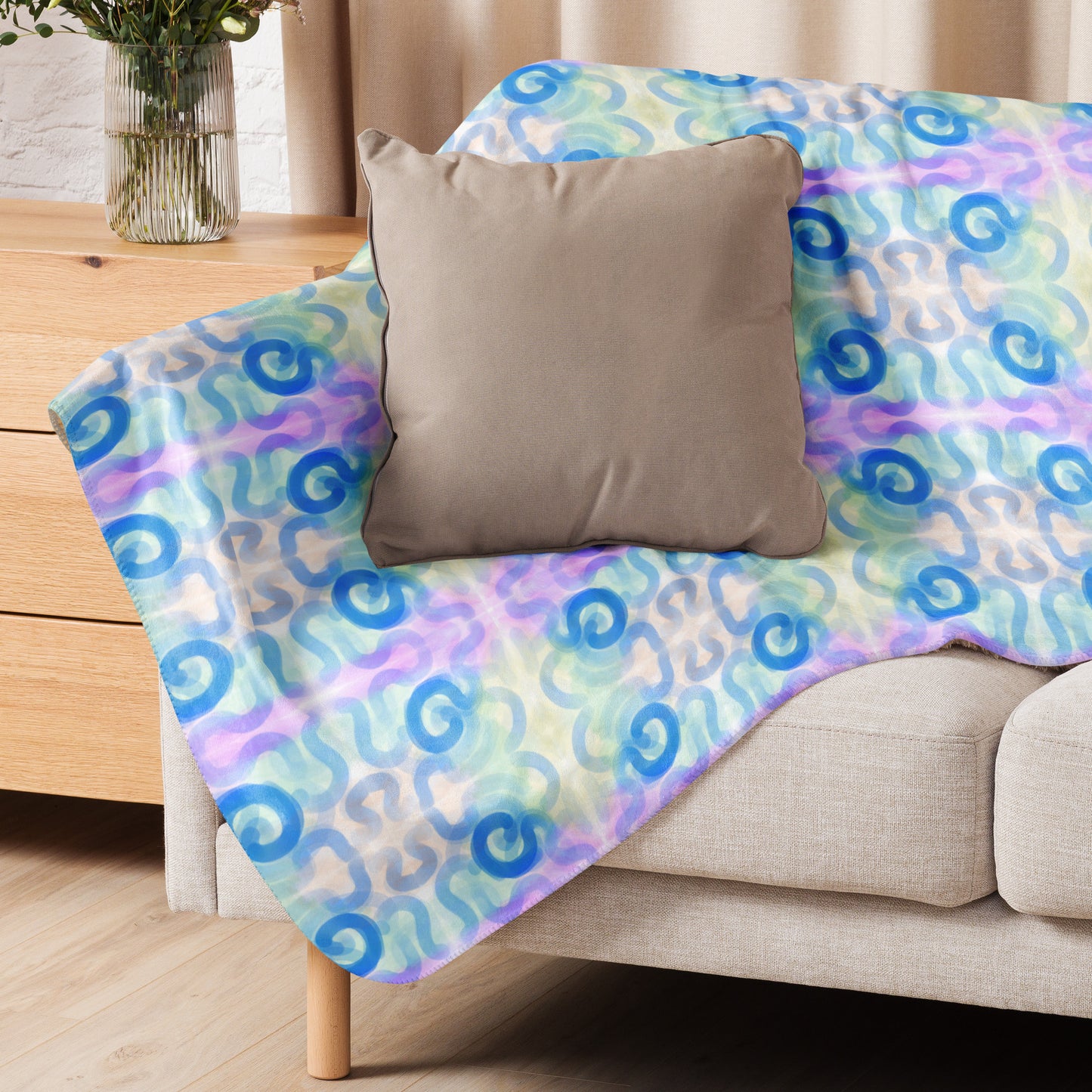 Blue Swirls Sherpa Blanket