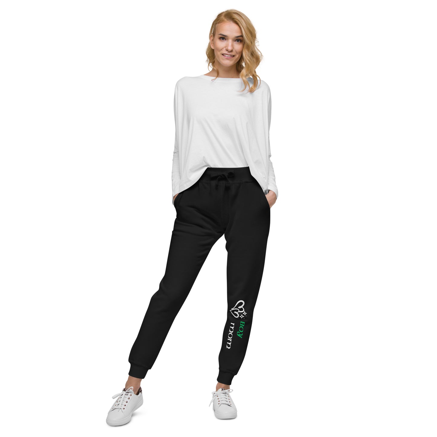 Boy-Mom (Green-White) - Women's Sweatpants