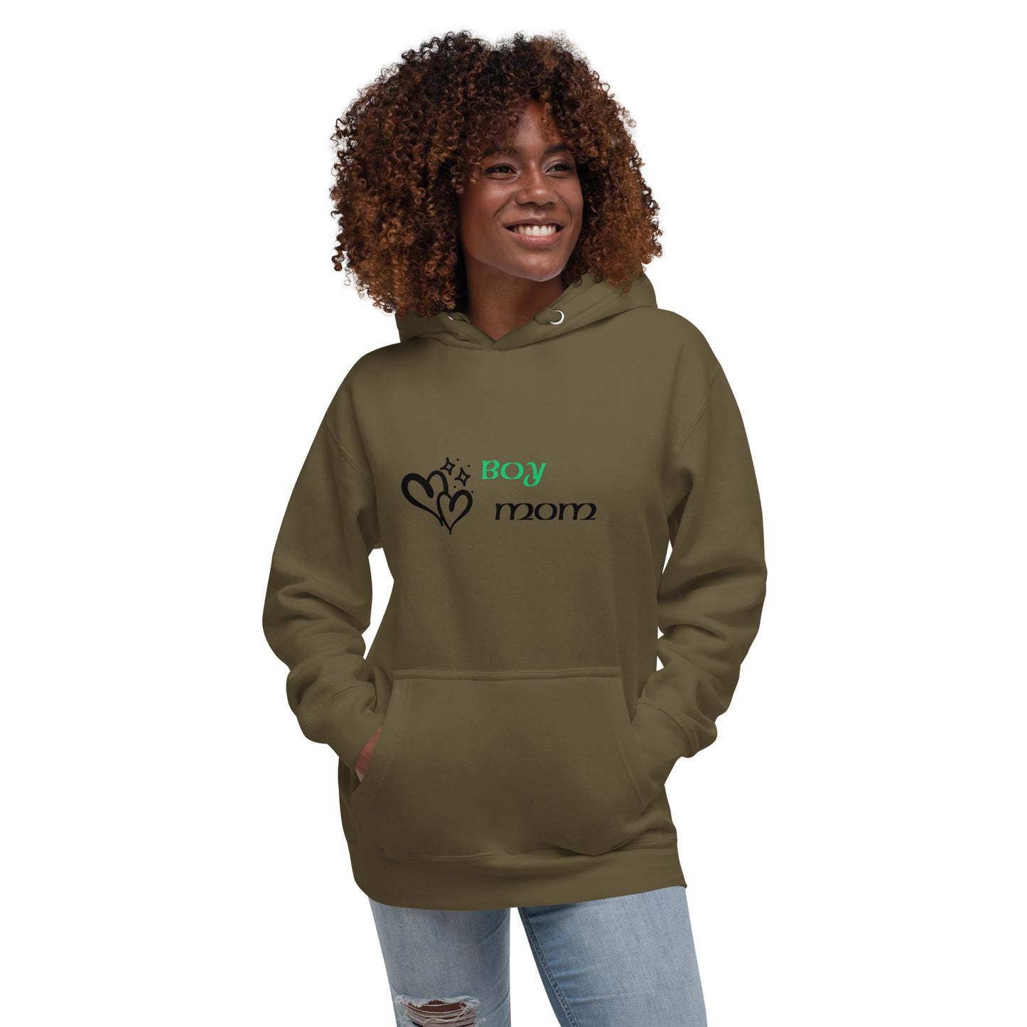 Boy Mom (Green-Black) - Women's Sweatshirt