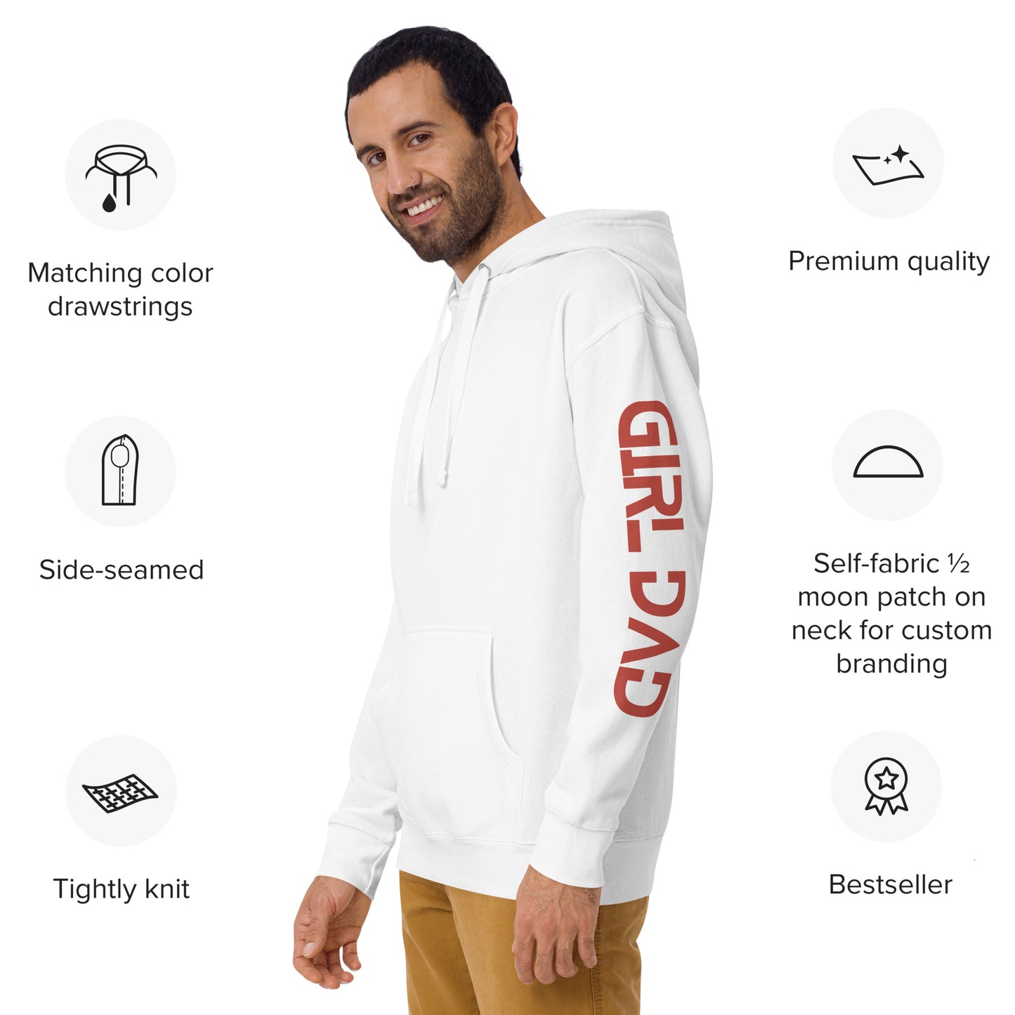 Girl Dad (Red) - Men's Sweatshirt Hoodie